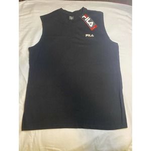 Fila Men's Size Medium Workout Training Shirt Sleeveless Tank Top Loose Fit Blk￼